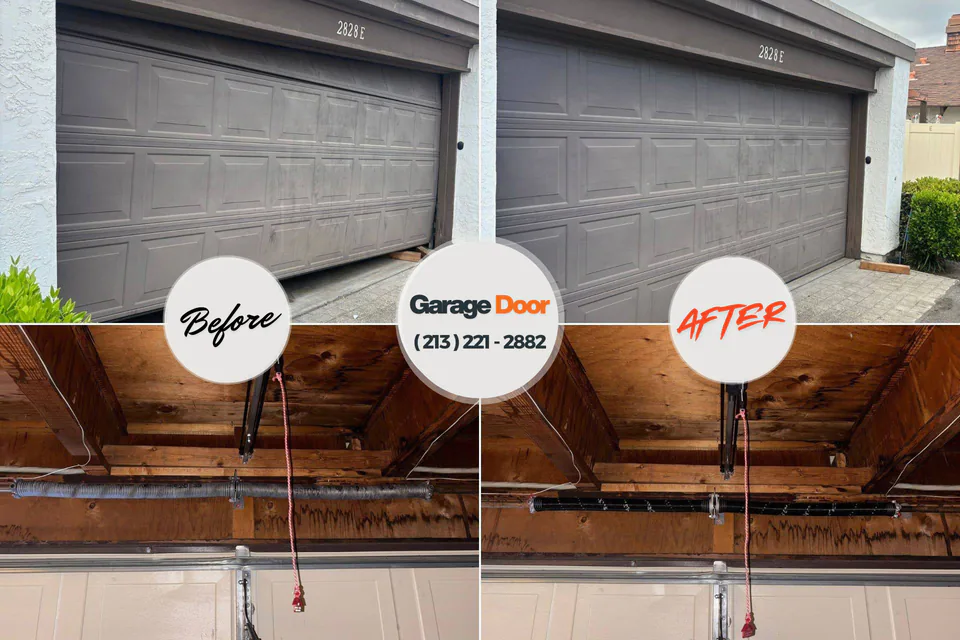 Before and after: garage door repair Senoia, GA
